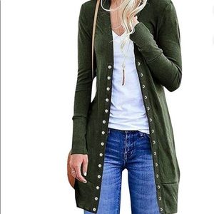 NWOT Green Button Down Cardigan Size Extra Large XL